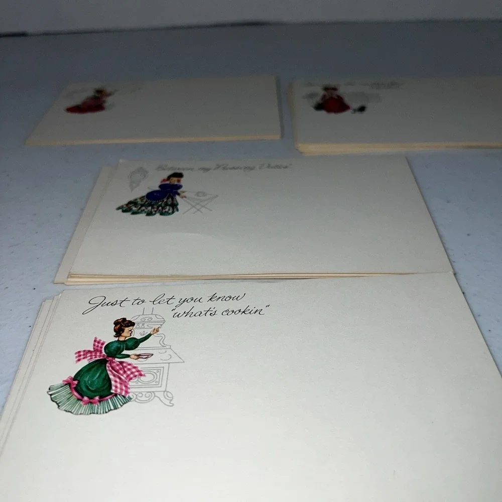 Vintage Post-a-Note Current Brand Postcards Ladies Doing Housework